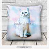High Quality Fashion White Kitty Design 3d Digital Print Pillowcases Fullprint Decorative Throw Pillow Covers Seat Cushion Cover thumbnail-1
