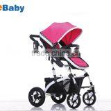 Fashion Leather Luxury 2 in 1 Baby Stroller With 360 Swivel Wheel