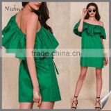 2016 sexy casual off-shoulder middle aged women fashion dress