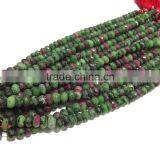 AAA Natural RUBY Zoisite faceted Rondelle Beads 6-12 mm 8 inches full Strand For making any kind of beautiful jewellery