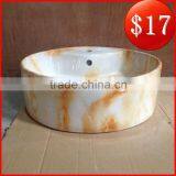 Color wash basin price ceramic basin marble pattern BO-25