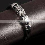 Ally Express Wholesale Bracelet Black Leather Lion Men Bracelet thumbnail-4