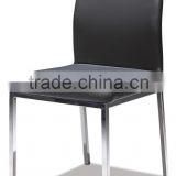 Z658 2015 modern pvc Stacking Metal Dining Chair with chrome iron legs