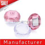 Round Pink Diamond Loose Powder Container With Mirror
