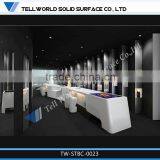 2014 modern fashionable white L shape beauty luxury bar counter designs for sale