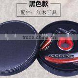 Promotional Wine Bottle Leather Holder Wine Bottle Carrier Gift Box For Single Bottle With Wine Tool Set, Black Color thumbnail-3