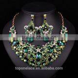 Wholesale Fashion Crystal Rhinestone Necklace Earring Diamond Jewelry Sets Dubai thumbnail-2