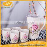 Cheap Wholesale Ceramic Tea Cup and Tea Pot Sets thumbnail-3