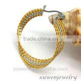 Two Tone Gold Plated Surgical Steel Girls Stylish Earrings Quality Choice thumbnail-2