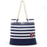 2015 canvas white and blue wholesale flower embroidered bags