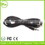 3M GOLD SINGLE RCA PHONO MALE M PLUG TO PLUG CABLE LEAD