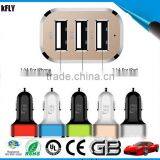 Metallic Effect Elecgant 3 Plugs Mobile Battery Car Charger thumbnail-6
