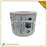 Fragile Packaging Safety Warning Sign Label In Sheets Printing