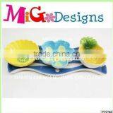 Hawaiian Style Salad Bowl Blue Ceramic Bowl