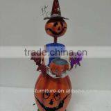 Wrought Iron Witch Harvest Pumpkin Halloween Painted Craft Wholesale thumbnail-1
