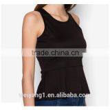 Basic Sleeveless Peplum Top Elegant Woman Blouses thumbnail-2