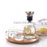 Glass Drip-free Carafe With Stainless Steel Silicone Flip-top Lid, Hot and Cold Water Pitcher, Tea/Coffee Maker thumbnail-6