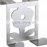 Flower Shape Small Stainless Steel Over Cabinet Door Towel Hook thumbnail-2