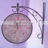 Five Time World Double Side Station Wall Clock With Bracket, Train Station Wall Clock, Vintage Wall Clock, Airport World Clock thumbnail-1