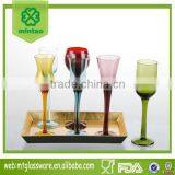 2-3oz Top Grade 6 Colorful Mini Wine Shot Glass Set With Plastic Tray thumbnail-1