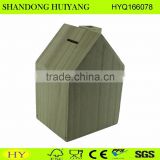 house shape wooden coin box money saving box wholesale