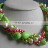 4rows Turquoise Pearl Necklace thumbnail-1