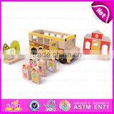 2015 Promotional Wooden Bus Stop Toy for Kid,Mini Bus Stop Building Blocks Toy,Educational Role Pley Bus Stop Wooden Toy W04B019 thumbnail-2