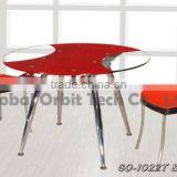 Metal Leg Glass Table Modern Dining Room Set thumbnail-3