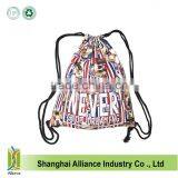 Promotional Custom CMYK Polyester Drawstring Bag With Reinforced PU Corners/Sublimation Cute Doggy Drawstring Backpacks