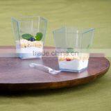 Square 5 oz Parfait Dessert Cup Shot Glasses Trifle Bowl Clear Plastic Souffle thumbnail-1