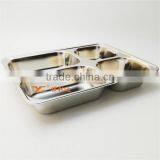 Eco-friendly Free Used Colorful Stainless Steel 4 Compartment Plate for Dinner thumbnail-3