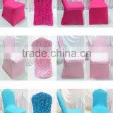 3D Baby Pink Rosette Flower Back Spandex Lycra Chair Cover thumbnail-1