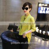 2017 Korean Design Pure Color Long Sleeve Ladies Tops Fashion Women Chiffon Blouse Designs thumbnail-4