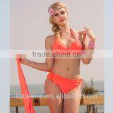 2015 Summer New Arrival Fission Packed Three Pieces Women Sexy Solid Color Beach Swimsuit thumbnail-1