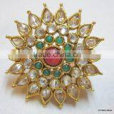 POLKI Crystal GOLD COCKTAIL FINGER Ring thumbnail-1