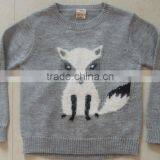 100% Cotton Long Sleeve Child Sweater With Fox Pattern (BKNB5354) thumbnail-1