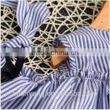 2017 Wholesale Lovely Sweet Liitle Girl Boutique Clothing Stripe off Shoulder New Design Children Summer Dress thumbnail-4
