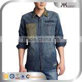 Wholesale Mens Fall Denim Shirt ,OEM Service, Mens Top Denim Shirt thumbnail-1