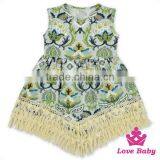 High Quality Children Clothing Printed Flowers Baby Sleeveless Girls Casual Model Dresses Designs thumbnail-2