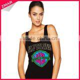 Wholesale Fashion Design New Model Women Fitness Stringer Custom Tank Top Printed thumbnail-1
