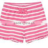 Panties for Little Girls Ruffle Bow Short 100% Cotton Rib Pants Knit Ruffle Shorts Charming Toddler Girls Stripe Breeches thumbnail-1