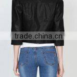 Runwaylover EY1001C Fashion Slim Fit Short pu Jacket Leather Jacket Women thumbnail-4