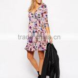 Maternity Wrap Skater Dress in Floral China Supplier thumbnail-4