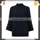 2017 Black Stylish Oversized Sweater Women With Pogada Sleeves and High Neck thumbnail-1