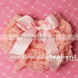 Baby Light Pink Lace Petti Panties Bloomers with Light Pink Bow
