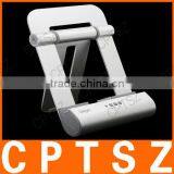 3 in 1 Foldable Metal Speaker Stand Power Charger For IPad/iPhone/iPod - Silver thumbnail-1