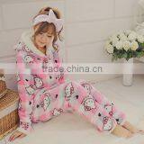 Best Selling Cartoon Pattern Printed Women Sleepwear Fleece Winter thumbnail-3