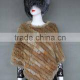 Fashion Modren 2016 Rabbit Fur Knitted Winter Warm Triangle Shawl for Women thumbnail-1