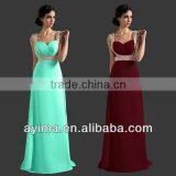 Hot Selling Ladies Long Elegant Dress Blue Chiffon Rhinestone Prom Dresses 2014 thumbnail-3