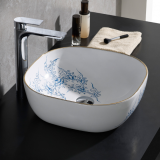 Chaozhou Manufacturer Ceramic Fancy Art Countertop Mounted Latest New Design Table Washing Hand Basin Sink for Sale thumbnail-3